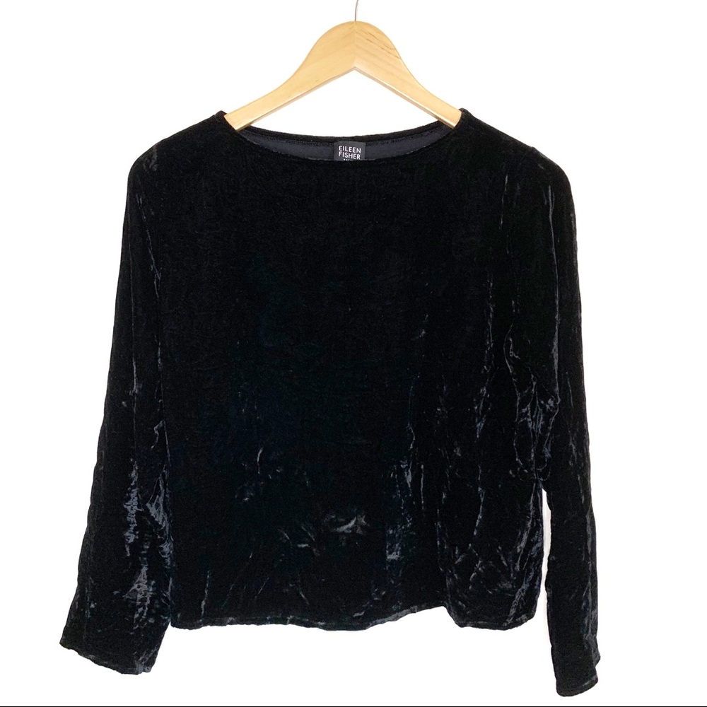 Eileen Fisher Petite Crushed Velvet Top Small